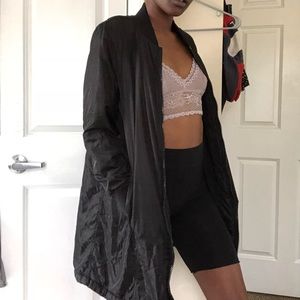 Black longline puffer jacket